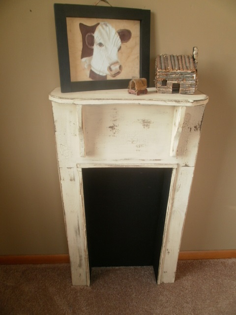 This faux fireplace mantle can be placed almost any area of the home adding a beautiful addition to your décor  It measures : 42 in H x 24 in W x 9 34 in D . Color shown is finished in antique  white and then distressed to give age and a time worn