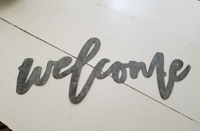 Metal Welcome  sign