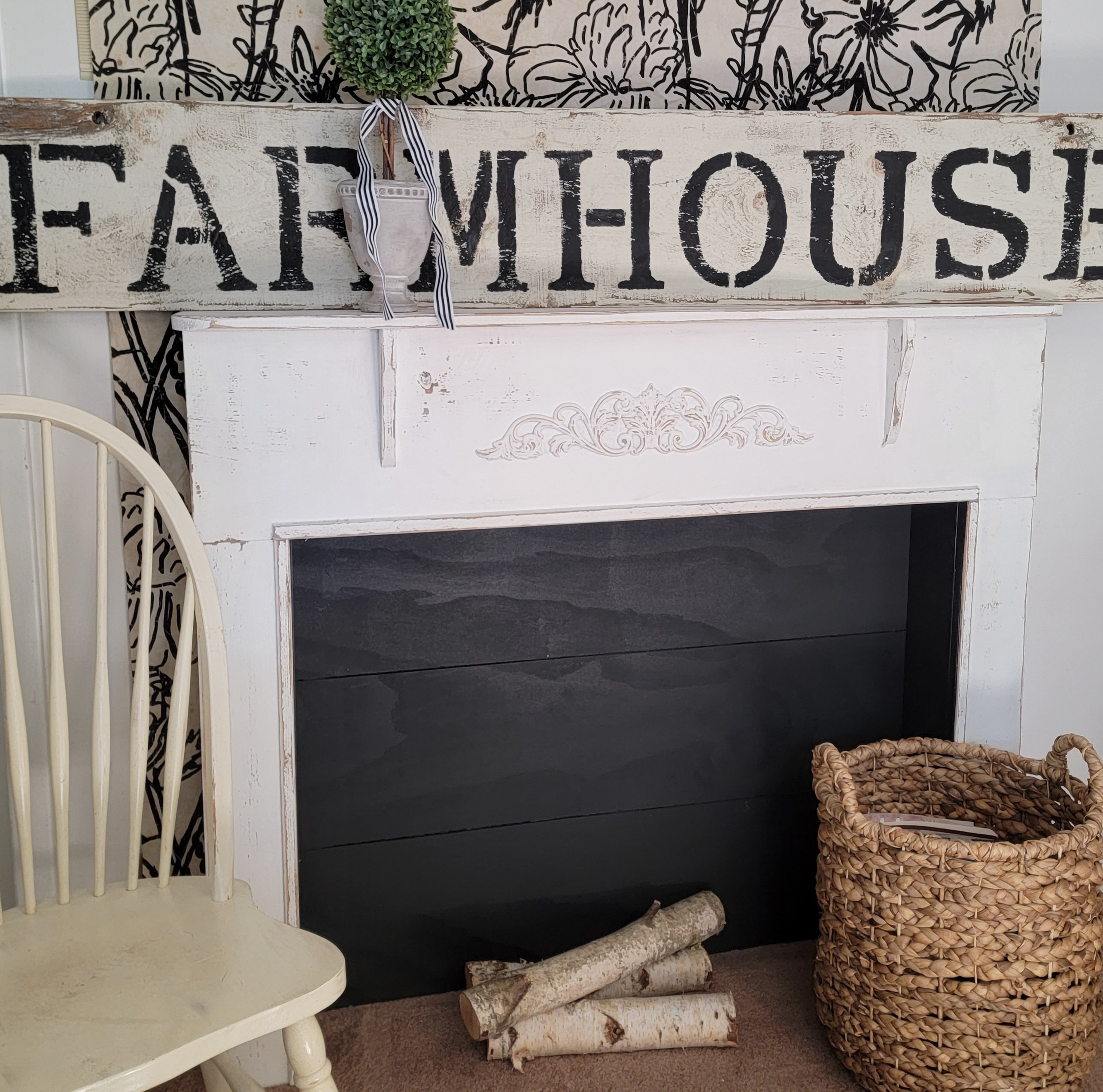 Faux Fireplace with Embellishment