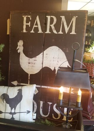 Farmhouse  Rooster Picture FREE SHIPPING / wall hanging / primitive rooster picture